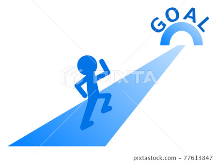 Illustration of a person running toward the goal Illustration of a person running toward the goal 77613847