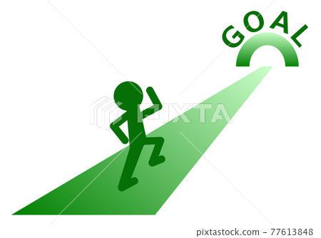 Illustration of a person running toward the goal 77613848
