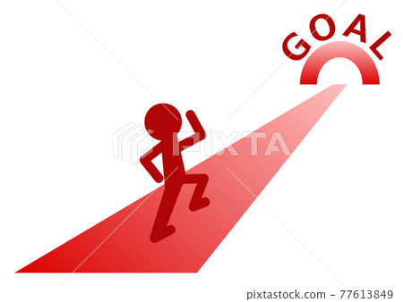 Illustration of a person running toward the goal 77613849