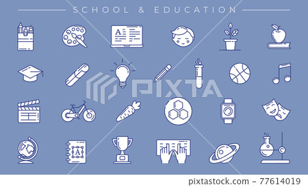 School and Education concept line style vector icons set. 77614019
