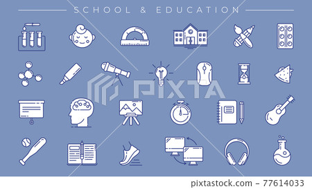 School and Education concept line style vector icons set. 77614033