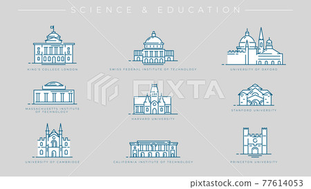 Science and Education concept line style vector icons set. 77614053