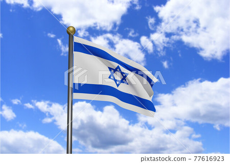 3D Rendered image. Flag of Israel waving in the 77616923