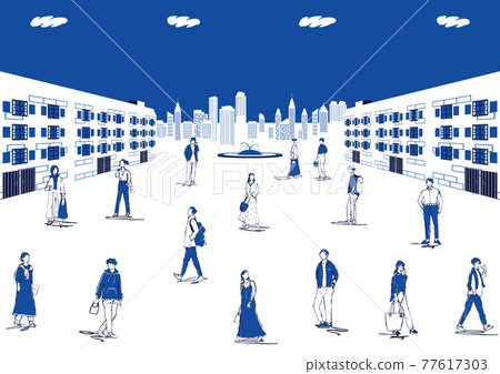 Urban landscape and young people Urban landscape and young people 77617303