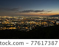 Night view of Osaka from Mayudaira Observatory in Ikeda City, Osaka Prefecture 77617387