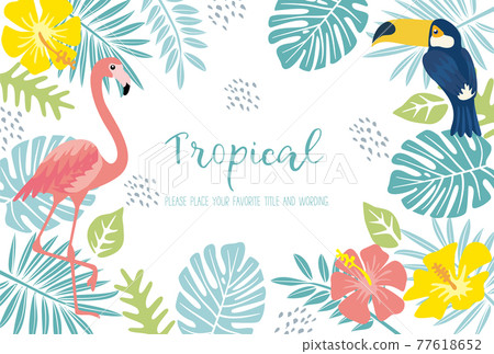 標題熱帶主題框架材料 77618652