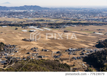 100 Famous Mountains of Tochigi, Large and Small Mountains, View from the Observatory, Ashikaga City, Tochigi Prefecture, Winter 100 Famous Mountains of Tochigi, Large and Small Mountains, View from the Observatory, Ashikaga City, Tochigi Prefecture, Winter 77619079