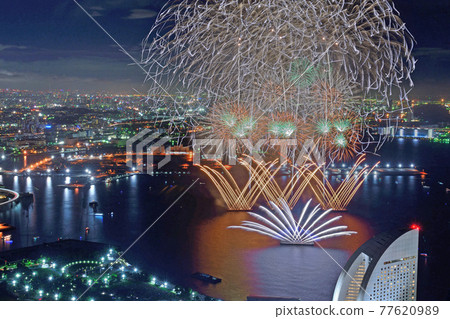 Minato Mirai Smart Festival seen from Yokohama Landmark Tower Minato Mirai Smart Festival seen from Yokohama Landmark Tower 77620989
