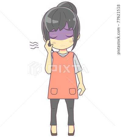 生病、臉色不好的女人的插畫素材 生病、臉色不好的女人的插畫素材 77621518