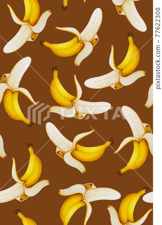 Peeled Banana seamless pattern. Wrapping paper, gift card, poster, banner design. Home decor, modern textile print. illustration Peeled Banana seamless pattern. Wrapping paper, gift card, poster, banner design. Home decor, modern textile print. illustration 77622308