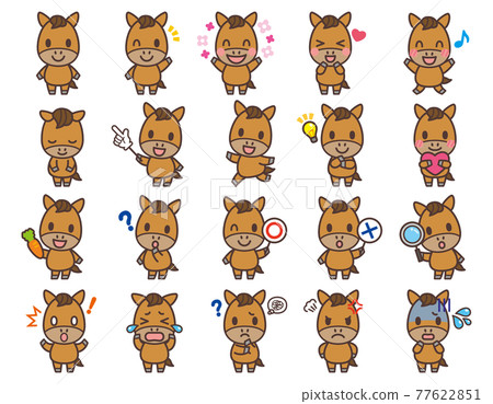 Horse cute character set Horse cute character set 77622851