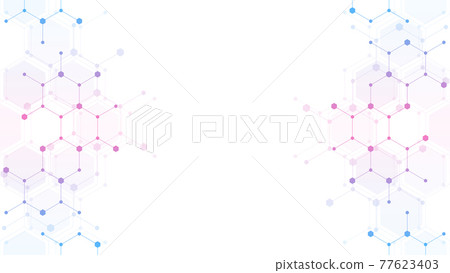 Geometric abstract background with hexagons pattern. Concepts and ideas for technology, science, and medical design. Geometric abstract background with hexagons pattern. Concepts and ideas for technology, science, and medical design. 77623403