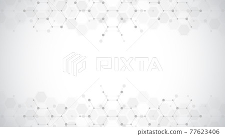 Geometric abstract background with hexagons pattern. Concepts and ideas for technology, science, and medical design. Geometric abstract background with hexagons pattern. Concepts and ideas for technology, science, and medical design. 77623406
