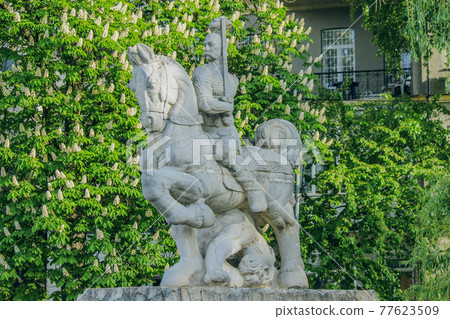 Monument to the rider on a horse in Kiev Monument to the rider on a horse in Kiev 77623509