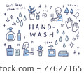 Hand-painted _hand-wash illustration set blue 77627165