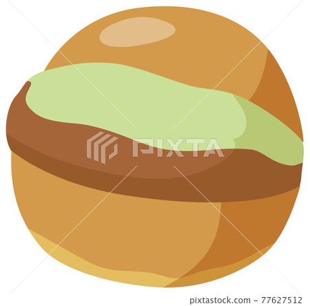 Maritozzo with pistachios and chocolate cream Maritozzo with pistachios and chocolate cream 77627512