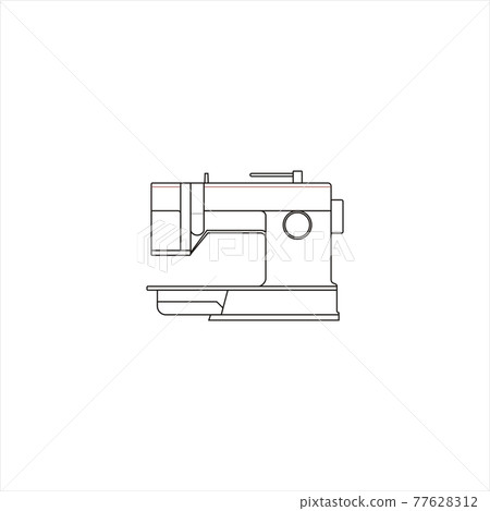 Sewing machine. Line isolated vector illustration Sewing machine. Line isolated vector illustration 77628312