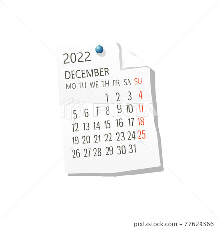 2022 December vector calendar 77629366