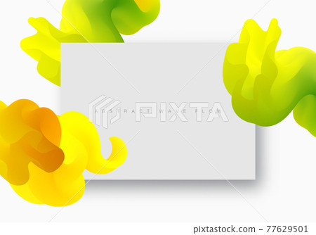 Abstract vector background Flowing yellow liquid shapes Design template 77629501