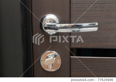 Door metal handle for a wooden door 77629806
