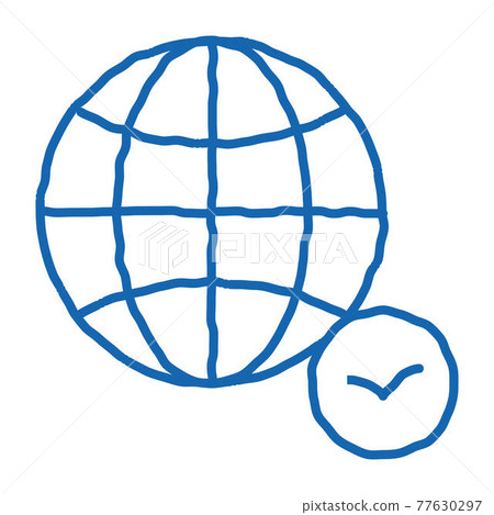 Worldwide Watching Bird doodle icon hand drawn illustration 77630297