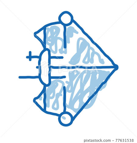 Professional Bow And Arrow doodle icon hand drawn illustration Professional Bow And Arrow doodle icon hand drawn illustration 77631538