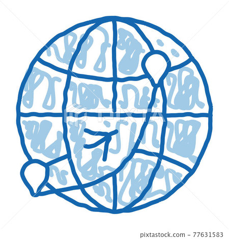 International World Flight doodle icon hand drawn illustration 77631583