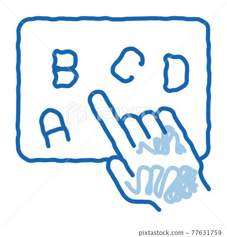 Hand Show Letter doodle icon hand drawn illustration Hand Show Letter doodle icon hand drawn illustration 77631759
