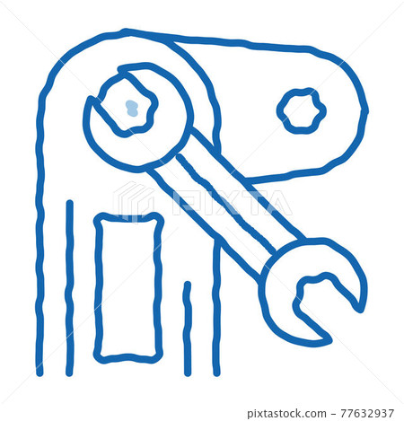 Mechanical Repair doodle icon hand drawn illustration 77632937