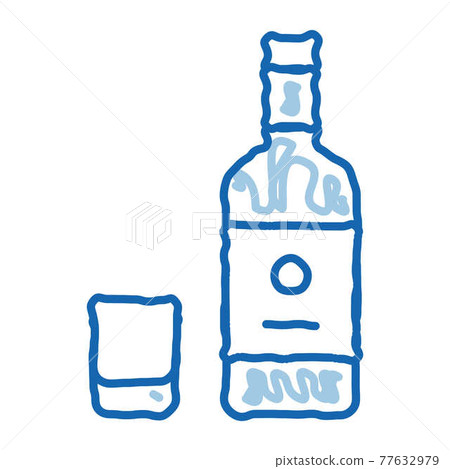 Sake Bottle Cup doodle icon hand drawn illustration Sake Bottle Cup doodle icon hand drawn illustration 77632979
