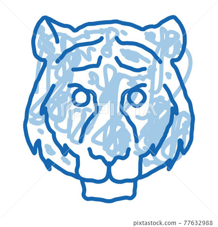 Tiger Animal doodle icon hand drawn illustration 77632988