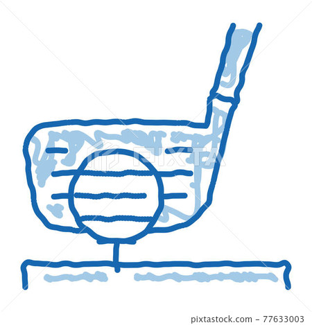 Golf Putter Ball doodle icon hand drawn illustration Golf Putter Ball doodle icon hand drawn illustration 77633003
