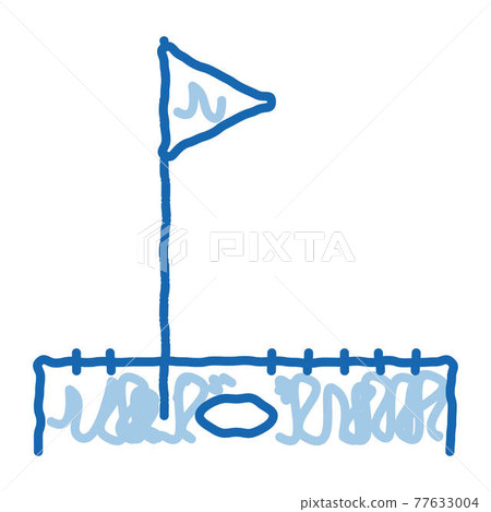 Golf Play Field doodle icon hand drawn illustration 77633004