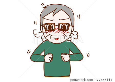 一個面色鮮紅、興奮無比、鼻子粗糙的老人 77633115