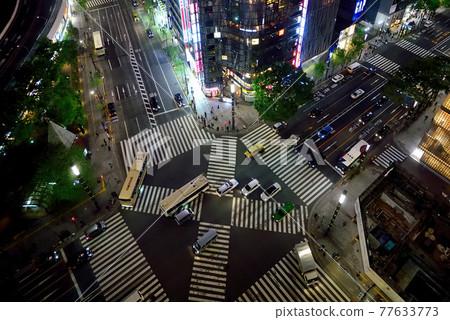夜風景橋樑橫穿夜視圖 夜風景橋樑橫穿夜視圖 77633773
