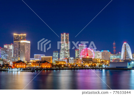 [Cityscape of Kanagawa] Night view of Minato Mirai, Yokohama 77633844