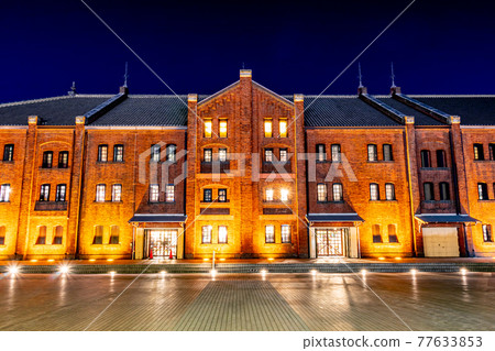 [Cityscape of Kanagawa] Night view of Yokohama Minatomirai Red Brick Warehouse 77633853