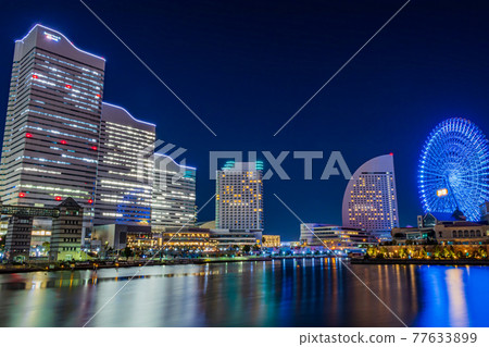 [Cityscape of Kanagawa] Night view of Minato Mirai, Yokohama 77633899