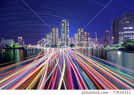 從永代橋看到的船屋和星光小徑 從永代橋看到的船屋和星光小徑 77634311