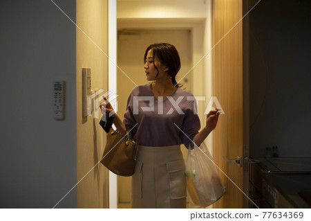 Woman going home 77634369
