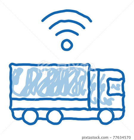 Truck doodle icon hand drawn illustration Truck doodle icon hand drawn illustration 77634570
