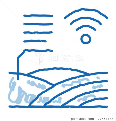 Smart Farm doodle icon hand drawn illustration 77634572