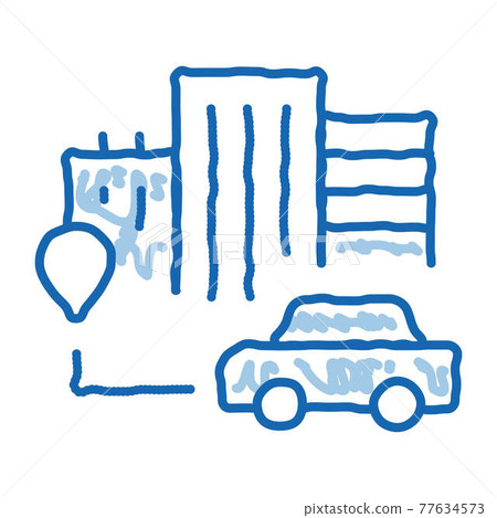 Machine Location doodle icon hand drawn illustration 77634573