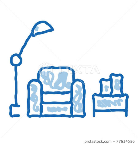 Reading Place with Lamp doodle icon hand drawn illustration Reading Place with Lamp doodle icon hand drawn illustration 77634586