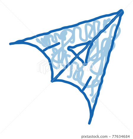 Hang Glider doodle icon hand drawn illustration 77634684