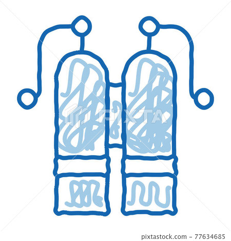 Oxygen Cylinder doodle icon hand drawn illustration 77634685