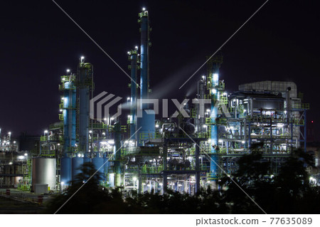 Factory night view 77635089
