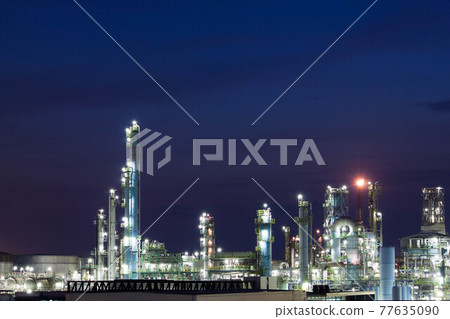 Factory night view Factory night view 77635090