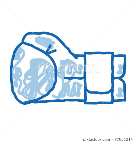 Boxing Glove Fist doodle icon hand drawn illustration 77635214