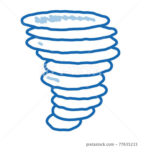 Tornado Hurricane doodle icon hand drawn illustration 77635215